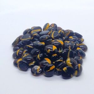 Round Transparent Flat Glass Marbles 3/4"  Earthtone Swirl 16oz Bag